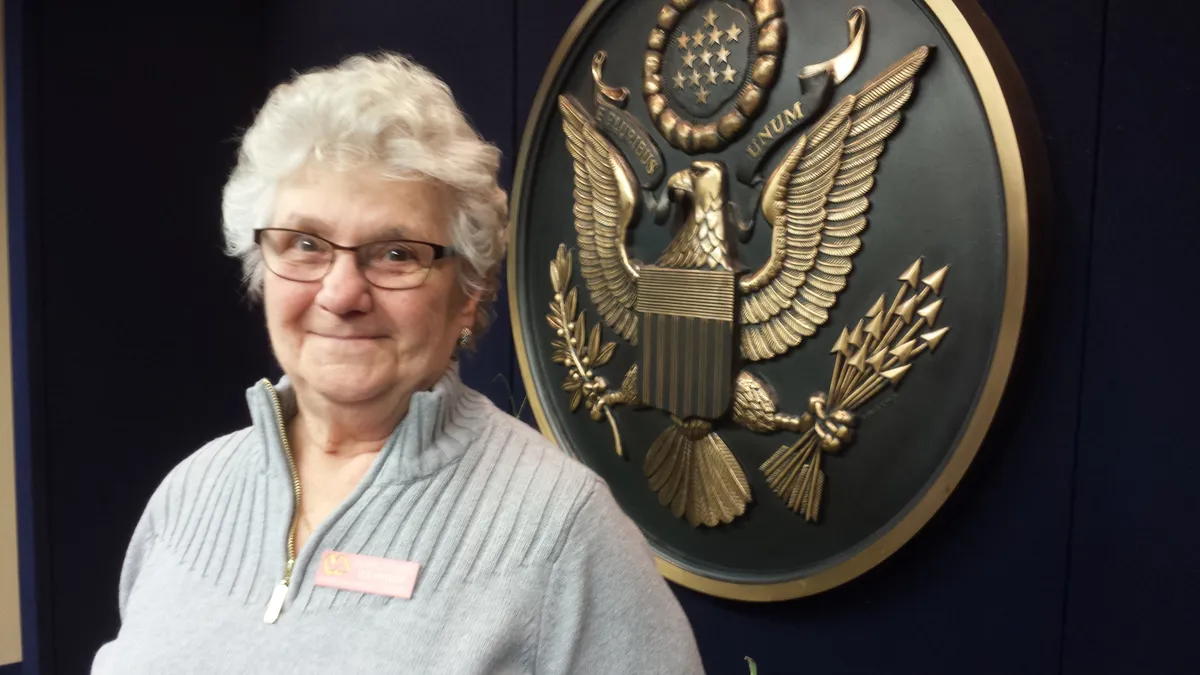 Dolores L'HommeDieu volunteering at the VA in 2017