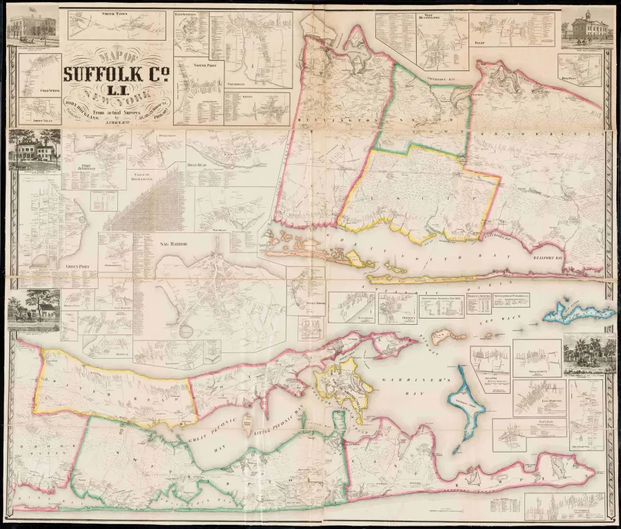 J. Chace's 1858 map of Suffolk County, Long Island